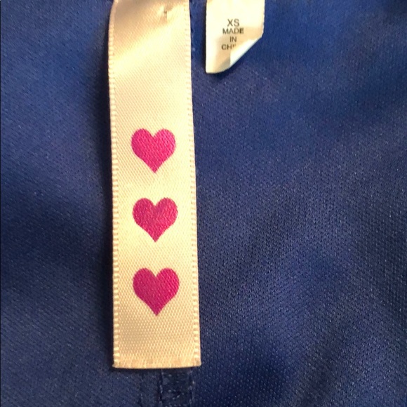 Bright blue dress geometric open back design XS - Picture 6 of 8